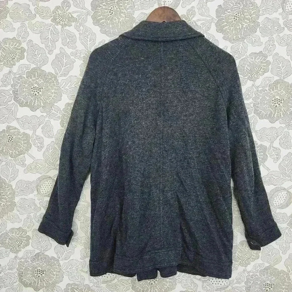 Free People Linen Blend Womens XS Gray Double Breasted Coat Jacket With Pockets - Picture 2 of 7